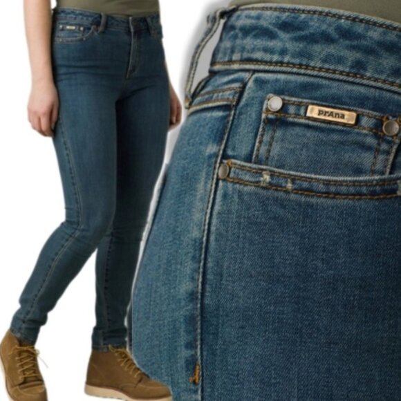NEW Prana WomensSienna Organic Cotton Skinny Jeans in True Blue NWT